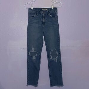 Levi’s High Rise Straight Leg Ripped Jeans